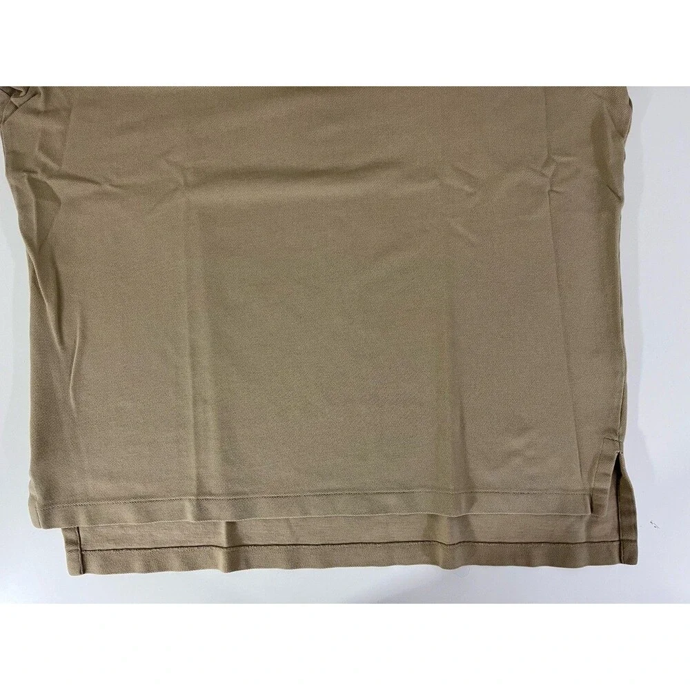 Polo By Ralph Lauren Khaki Cotton High Low Short Sleeve Men's Polo Shirt Sz L